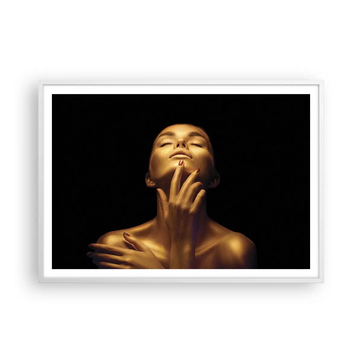 Plakát v bílém rámu - Jako zlaté hedvábí - 100x70 cm