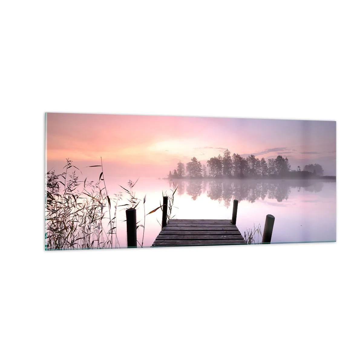 Obraz na skle - Z liliové mlhy… - 100x40 cm