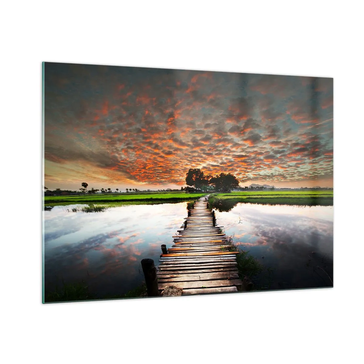 Obraz na skle - Roztáhněte ruce - dýchejte  - 100x70 cm