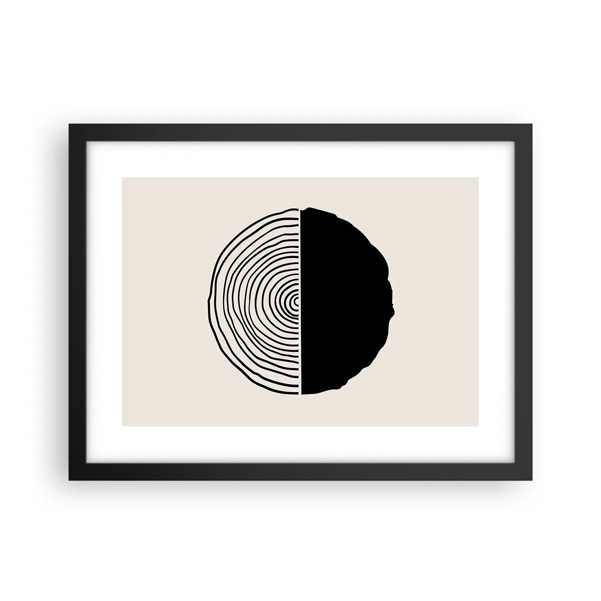 Plakát v černém rámu - Půl na půl - 40x30 cm