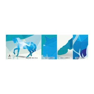 Vzor Fototapety Samolepicí Deluxe Sticker - Geometrický kůň v tyrkysu - Zvířata, Kůň, Geometrický obrazec - 100x30 cm