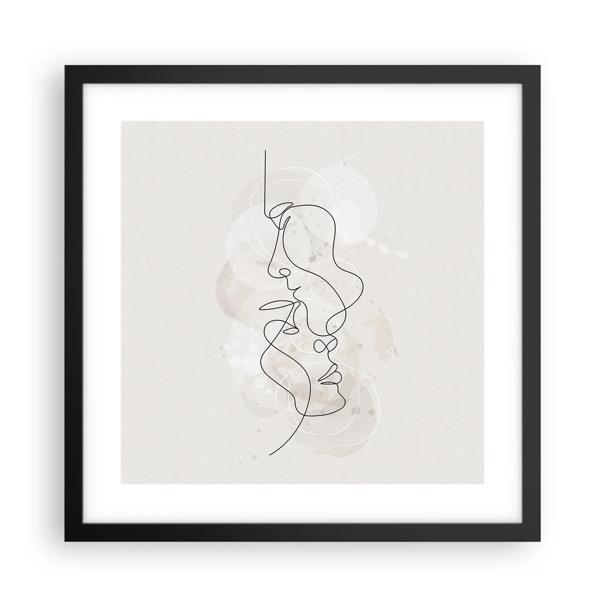 Plakát v černém rámu - Zamotaní v objetí - 40x40 cm