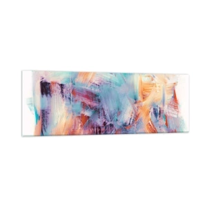 Obraz na skle - Barevný nepořádek - 90x30 cm