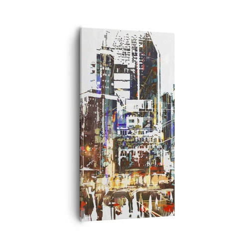 Obraz na plátně - Třpytivé město - 55x100 cm
