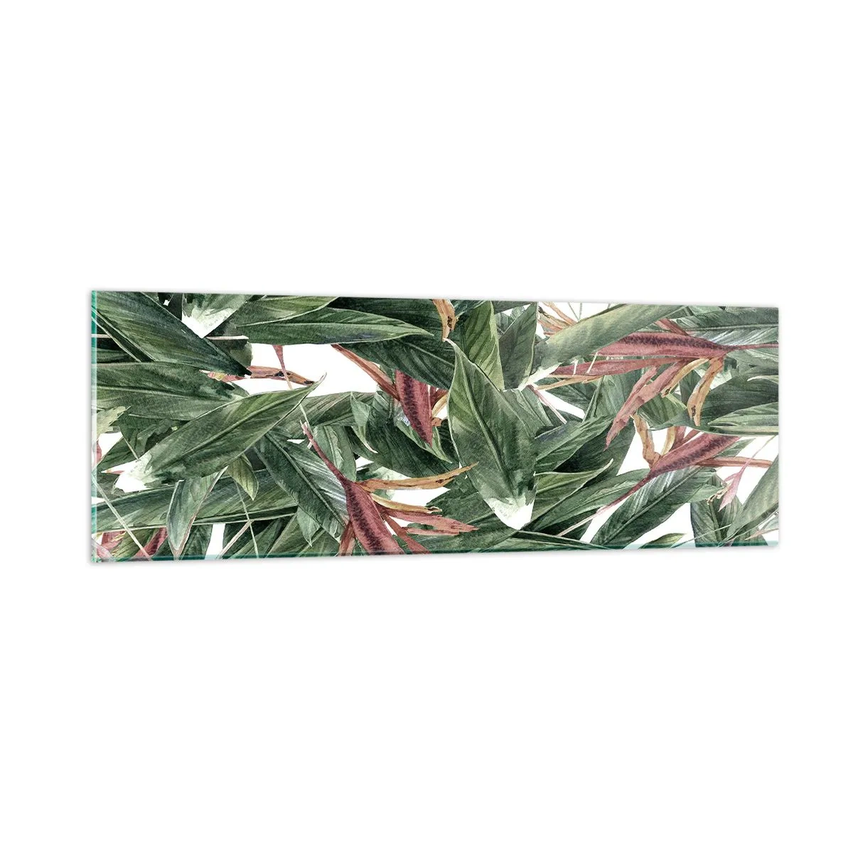 Obraz na skle - Smaragdově-liliové houští - 90x30 cm