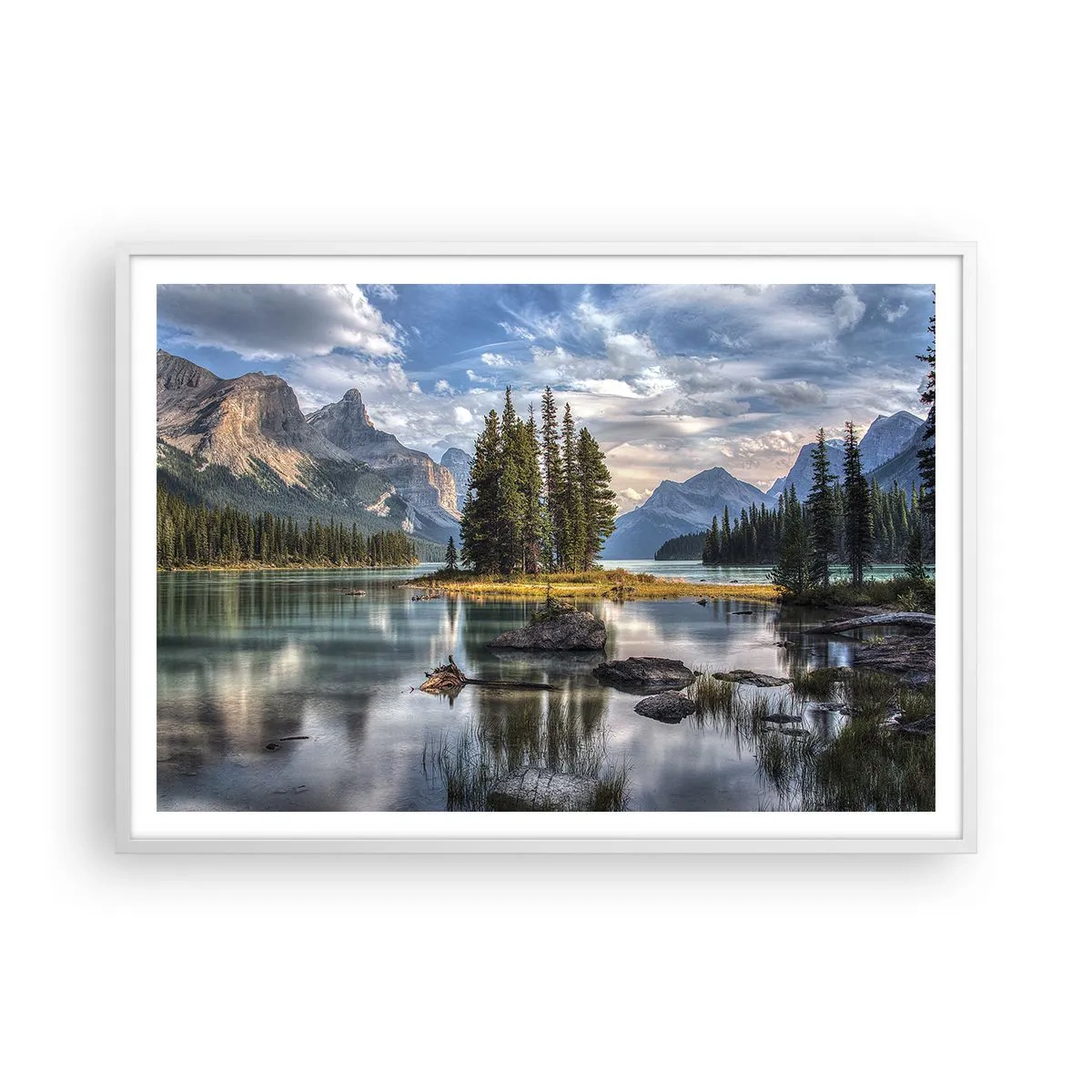 Plakát v bílém rámu - U velké a čisté vody… - 100x70 cm