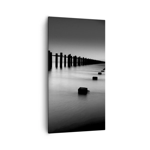 Obraz na plátně - Šedá dálka v mlze - 55x100 cm