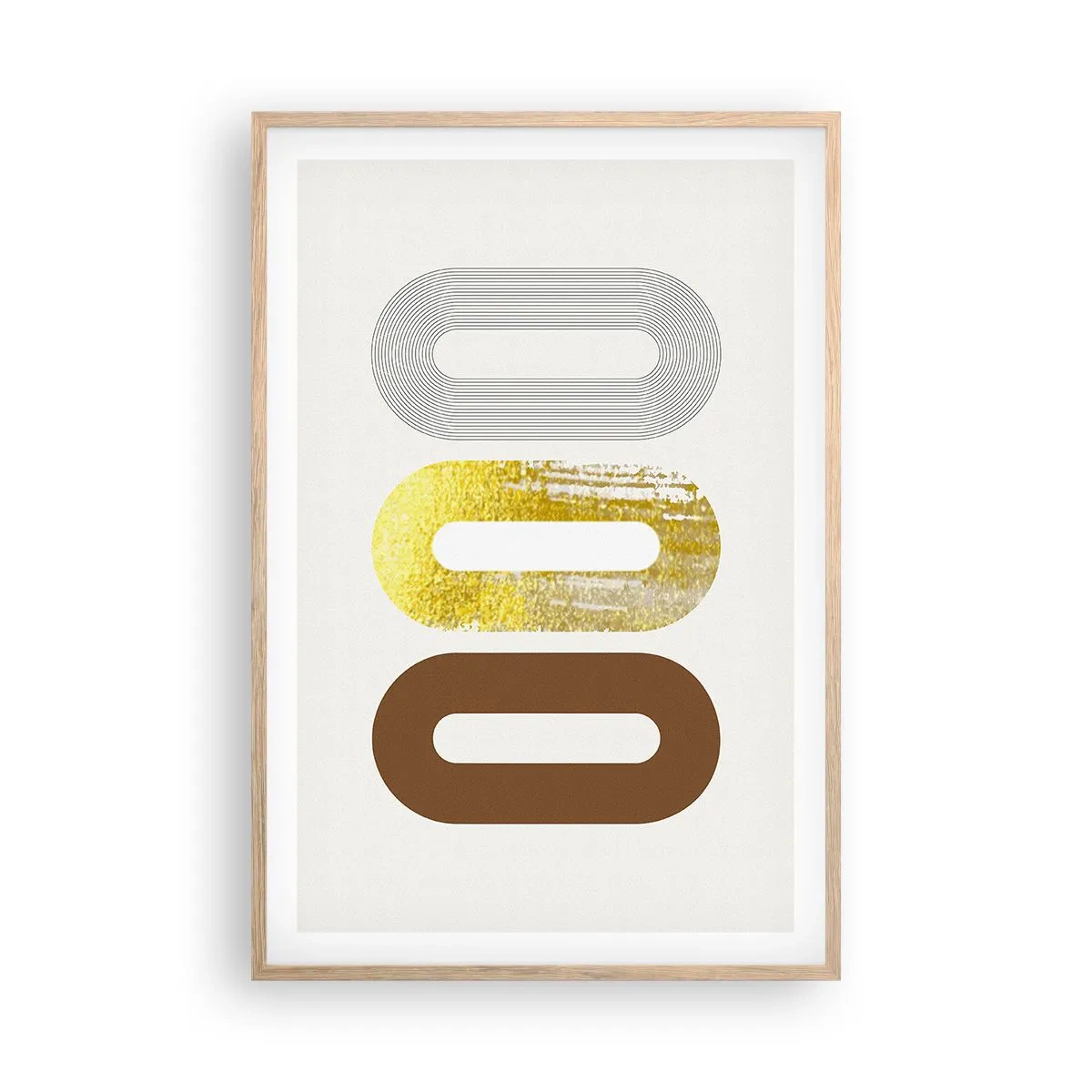 Plakát v rámu světlý dub - Ooo! - 61x91 cm