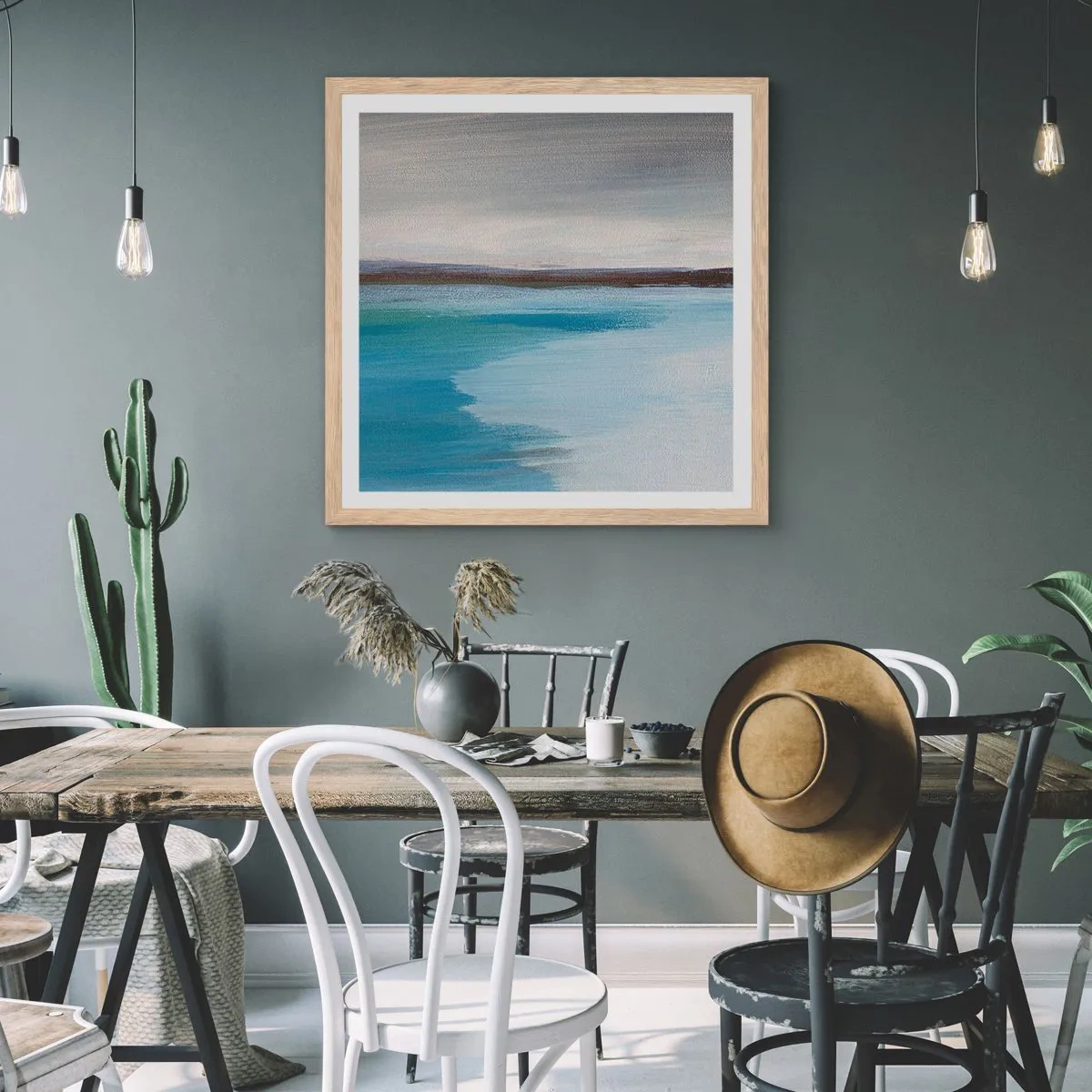 Plakát v rámu světlý dub - Horizontální krajina - 60x60 cm