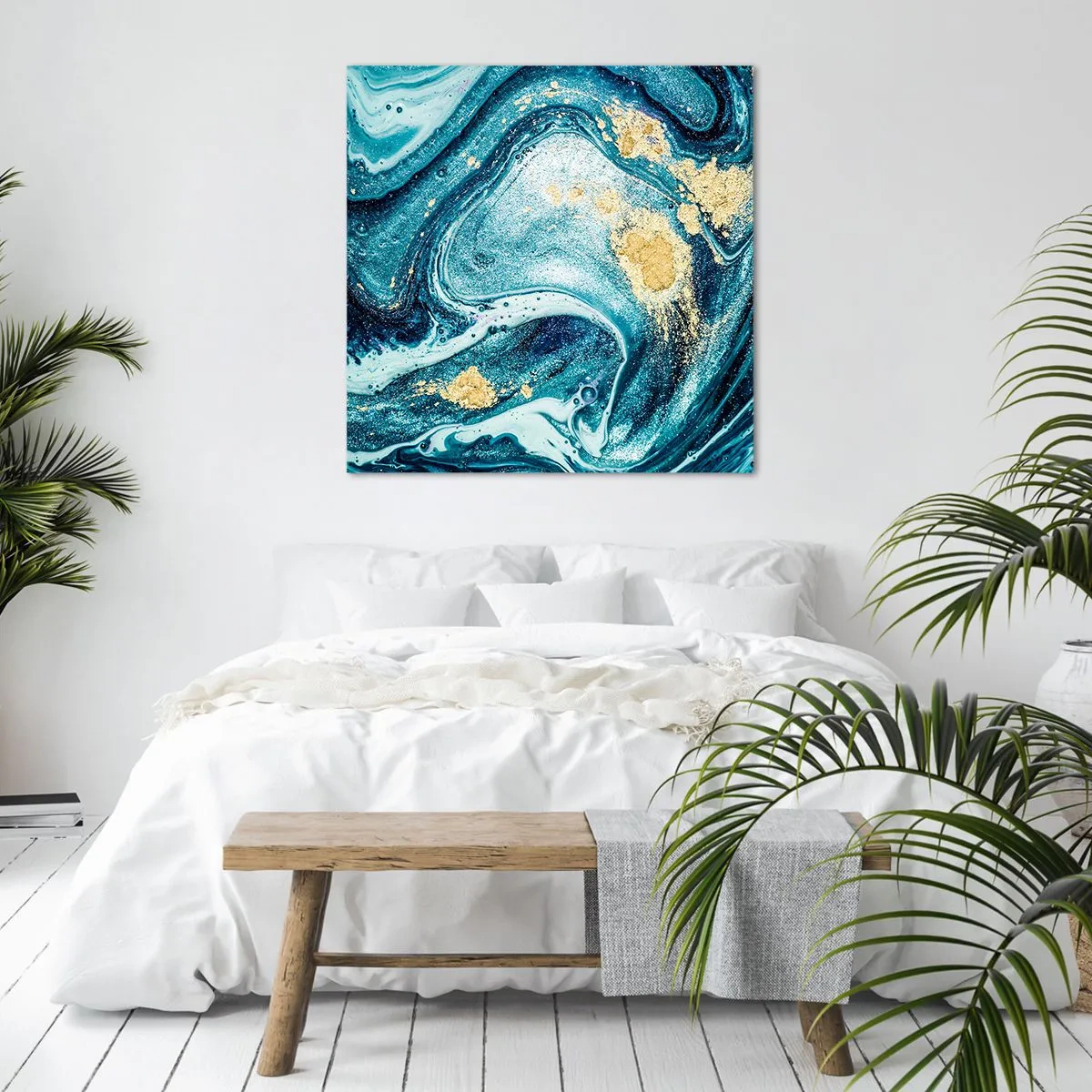 Obraz na plátně - Modrý vír - 60x60 cm