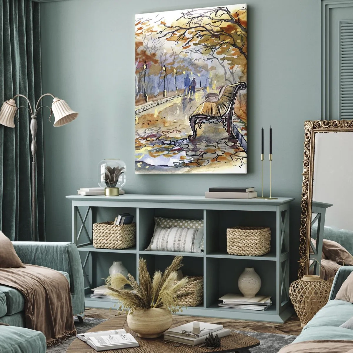 Obraz na plátně - Společně putovat podzimem - 55x100 cm