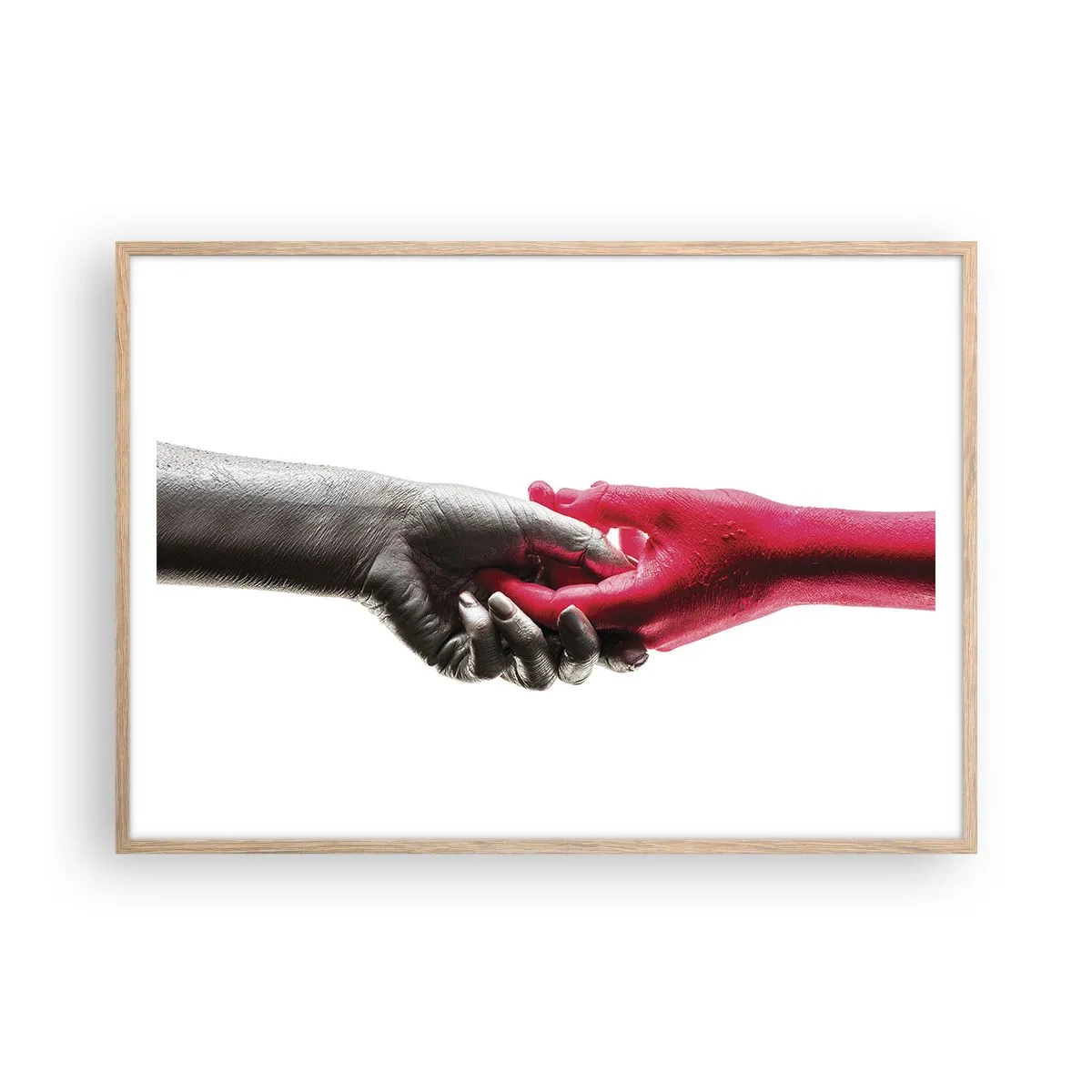 Plakát v rámu světlý dub - Spolu i když jsme odlišní - 100x70 cm