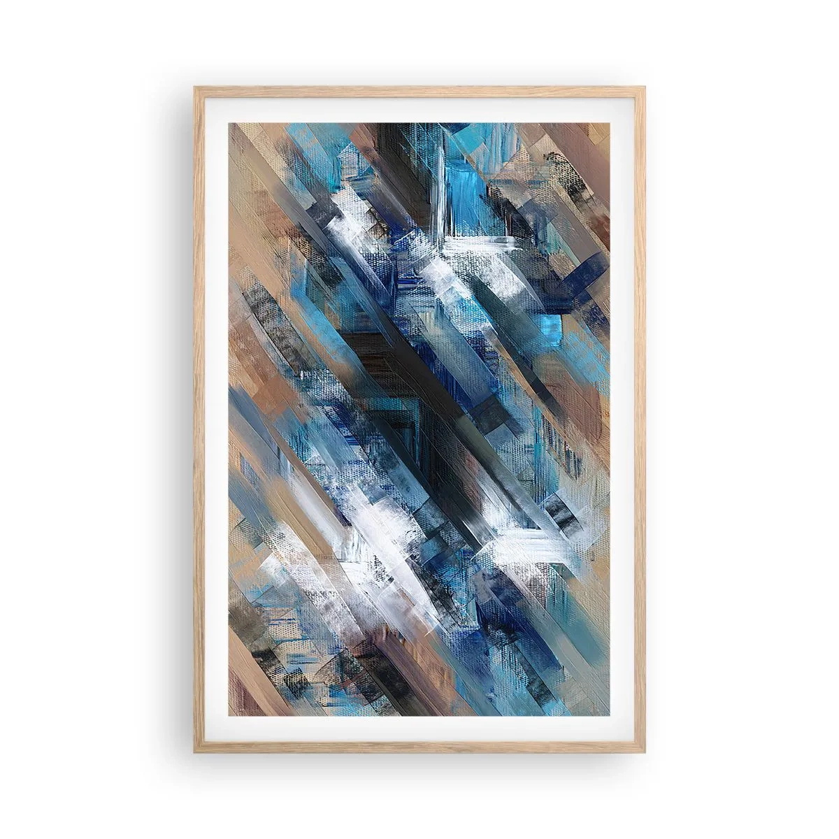 Plakát v rámu světlý dub - Na modrém úkosu - 61x91 cm