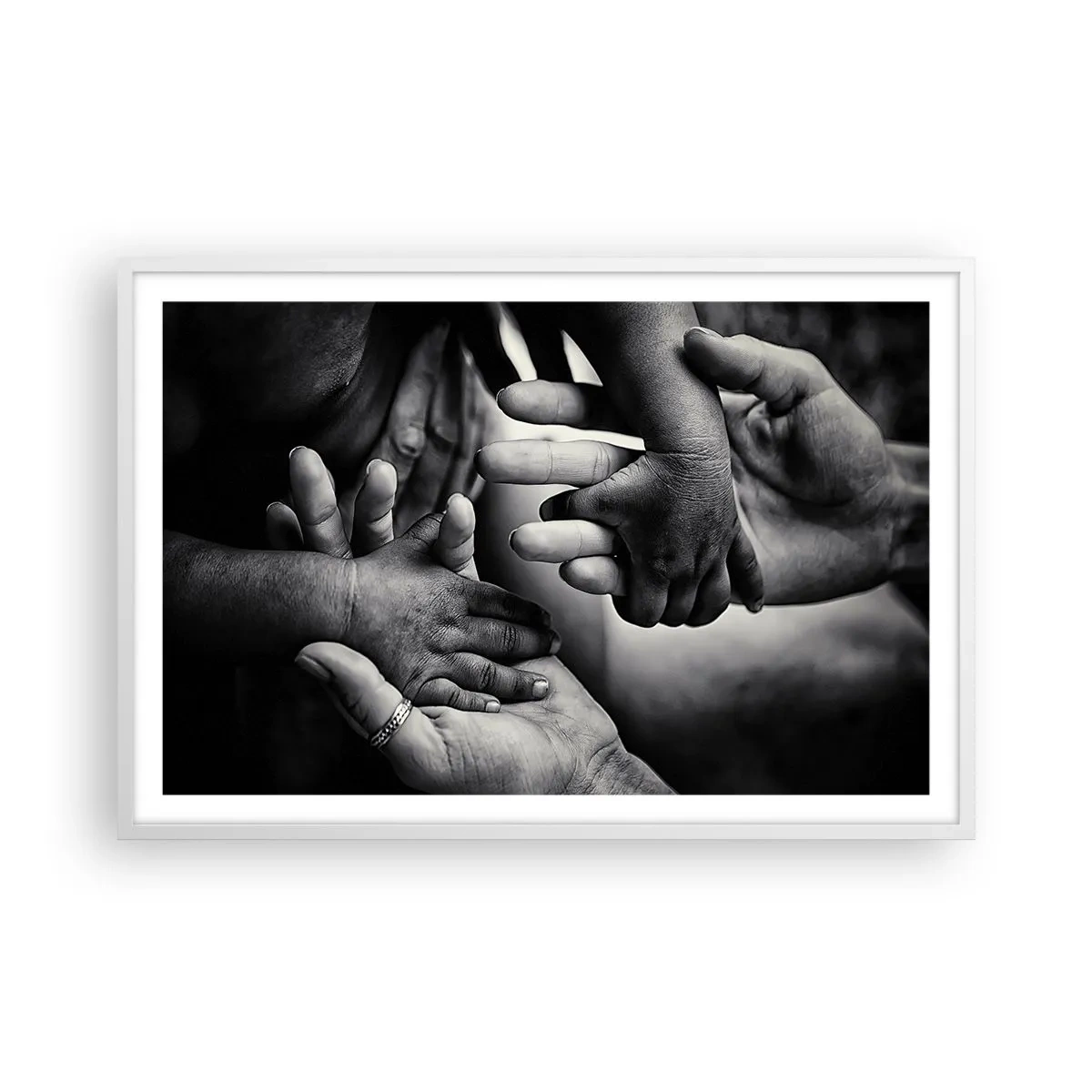 Plakát v bílém rámu - Být člověkem - 91x61 cm