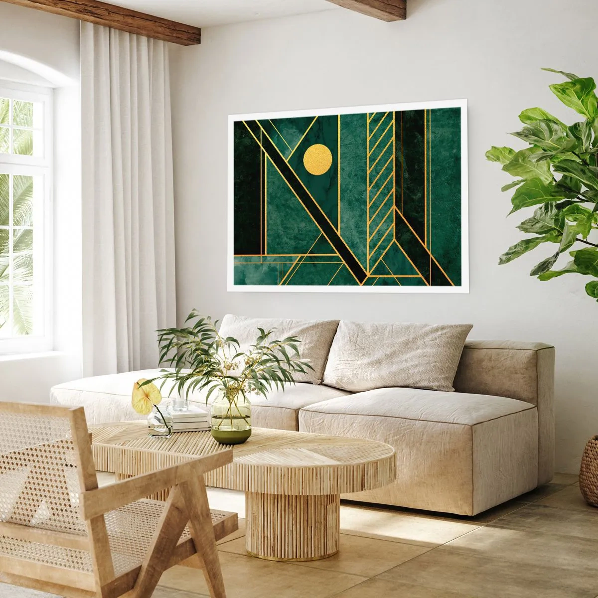 Plakát - Dynamika zlata a lazuritu - 91x61 cm