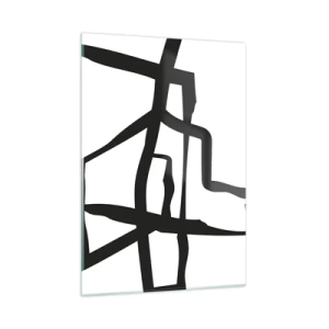 Obraz na skle - Černobílá konstrukce - 50x70 cm