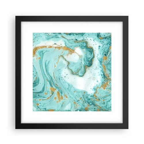 Plakát v černém rámu - Pod velkou vlnou z epochy Edo - 30x30 cm