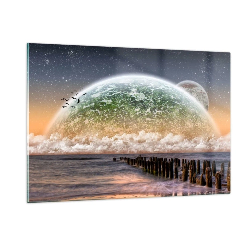 Obraz na skle - A svět se vynořil z vody - 120x80 cm