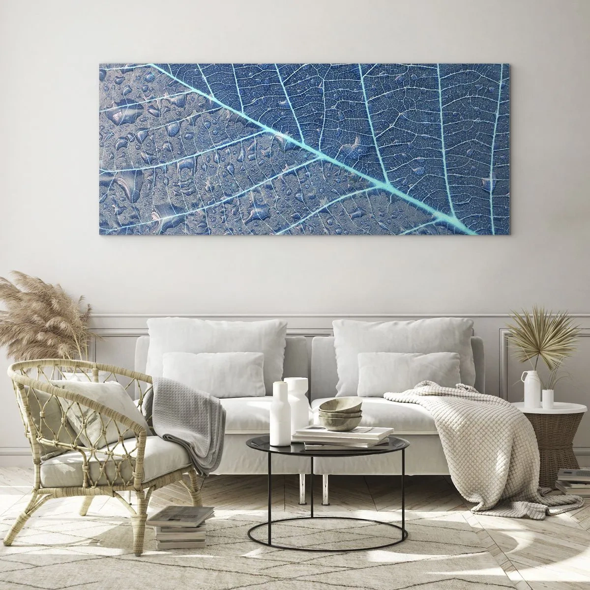 Obraz na skle - Život v modři - 100x40 cm