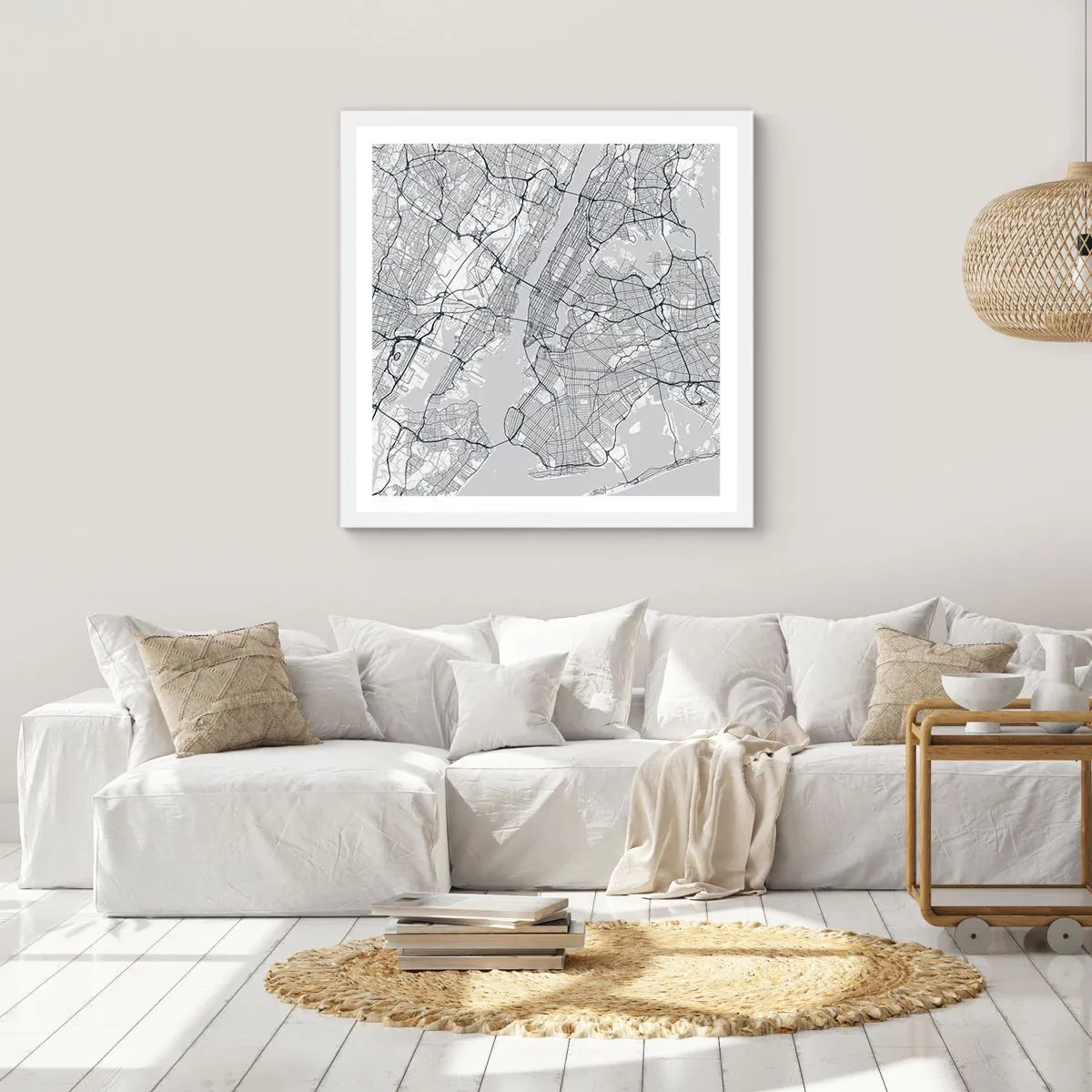 Plakát v bílém rámu - Anatomie metropole - 60x60 cm