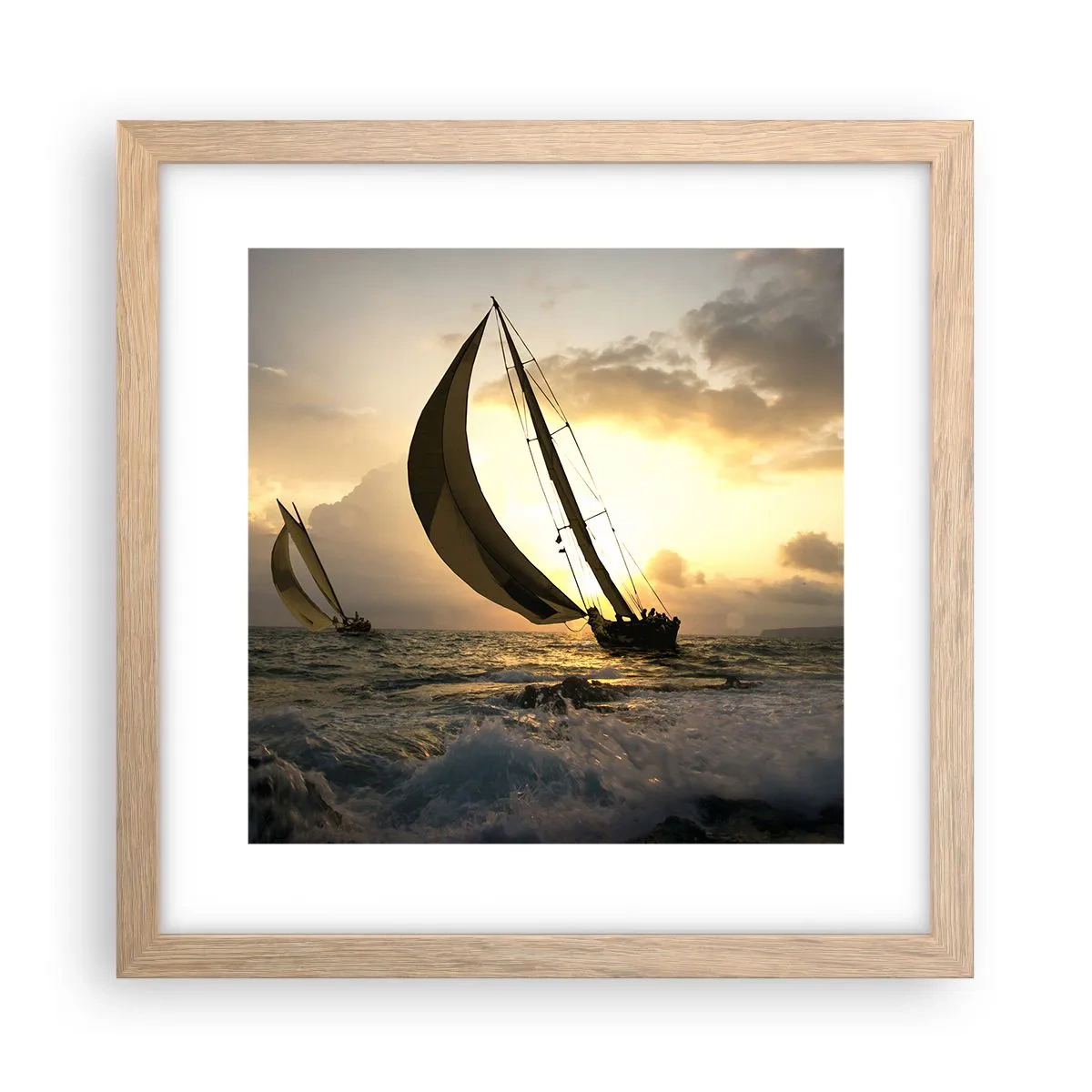 Plakát v rámu světlý dub - S větrem a proti větru - 30x30 cm