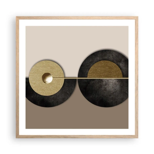 Plakát v rámu světlý dub - Variace kolem kruhu - 60x60 cm