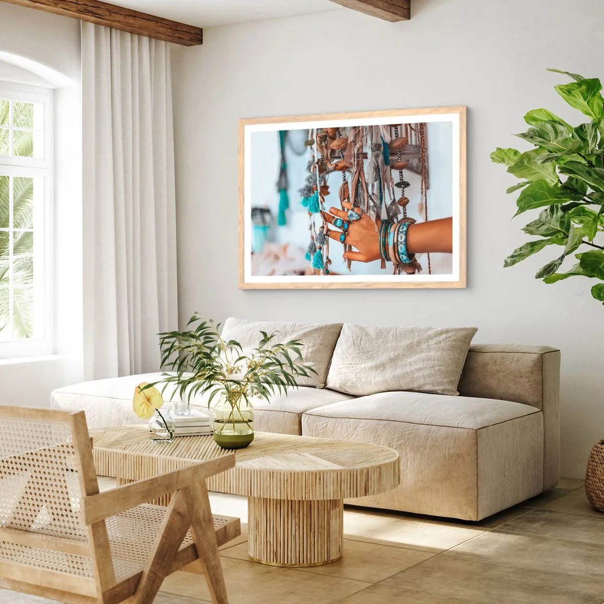 Plakát v rámu světlý dub - Místní poklady - 50x40 cm