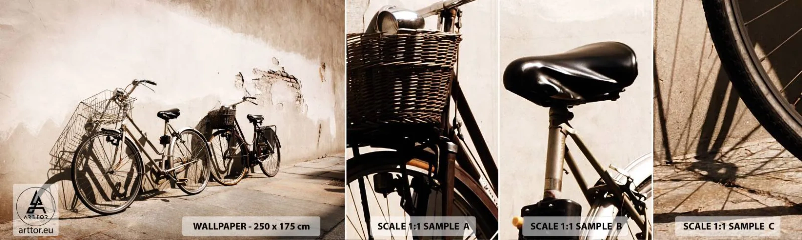 Fototapeta Vzorek Standard Eco - Nezapomenutelné kouzlo minulosti - Jízdní kolo, Výlet, Vinobraní - 100x30 cm