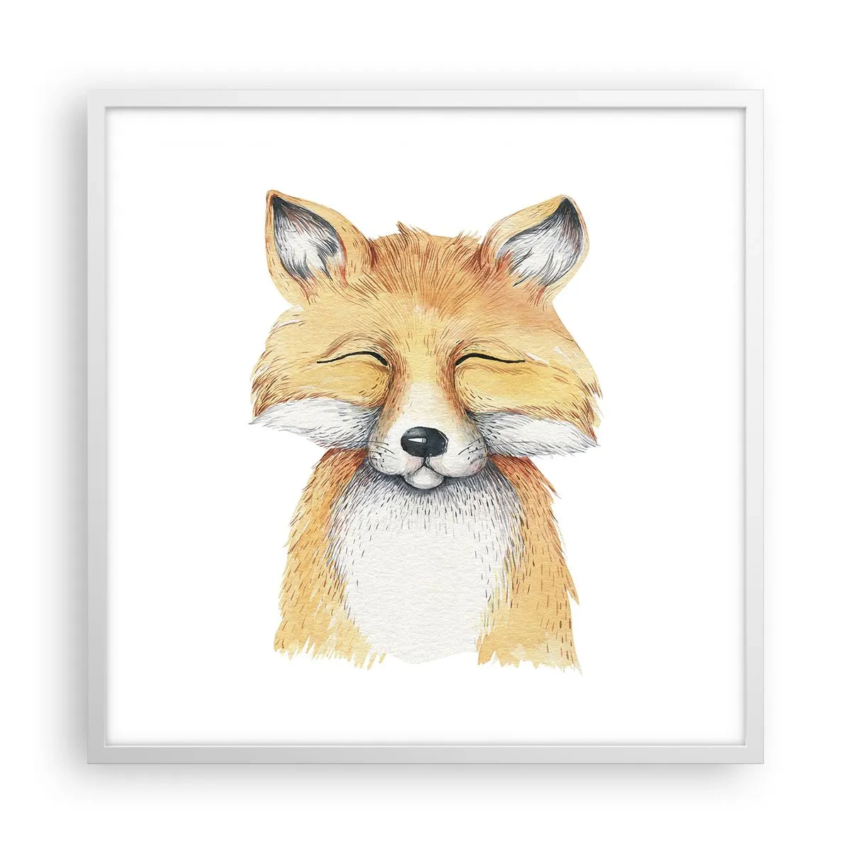 Plakát v bílém rámu - Liščí rozladěnost - 60x60 cm