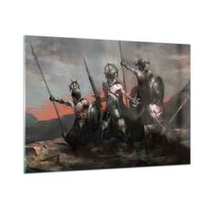 Obraz na skle - Se štítem nebo na štítu - 100x70 cm