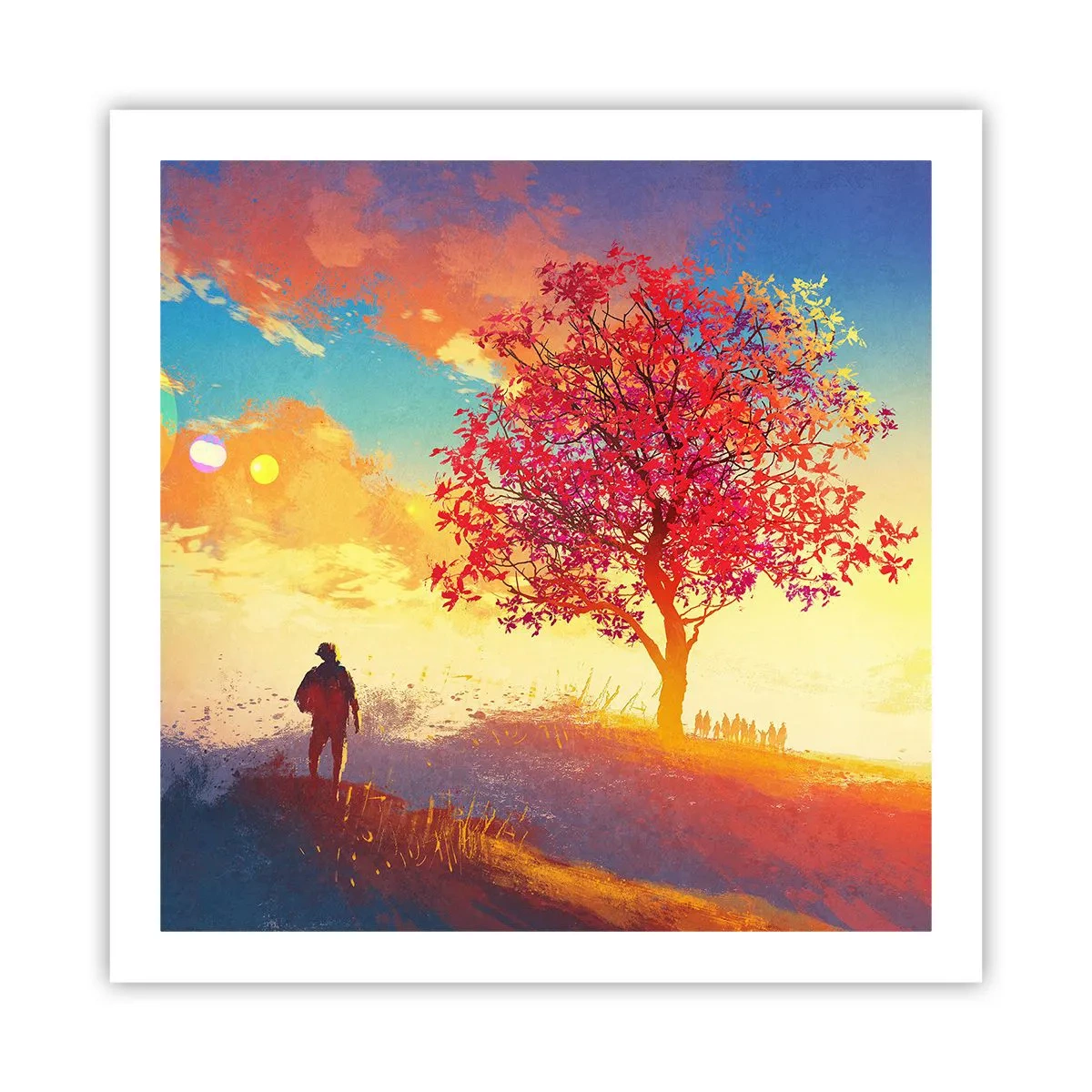 Plakát - Poutník u cíle - 60x60 cm