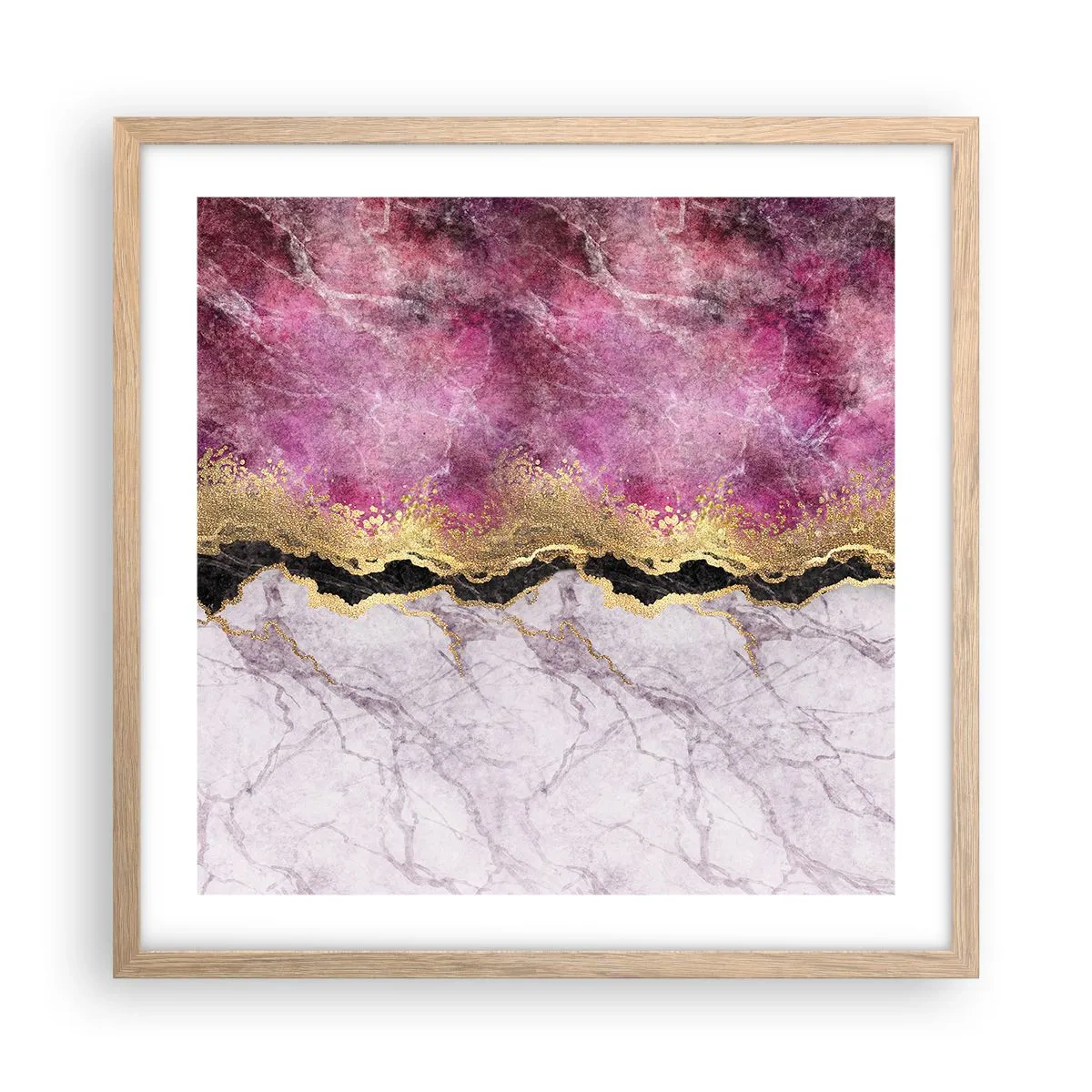 Plakát v rámu světlý dub - Na hranici - 50x50 cm