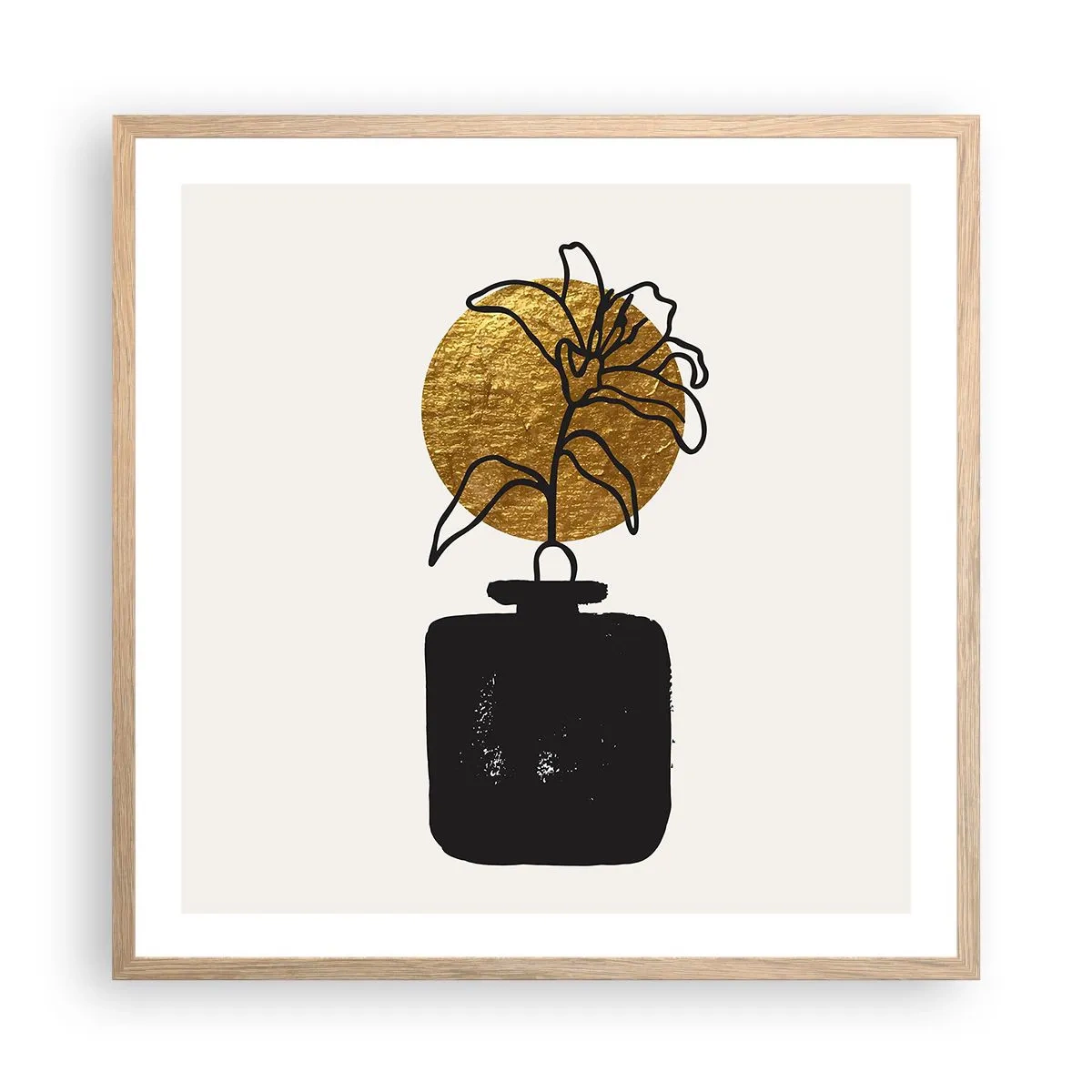 Plakát v rámu světlý dub - Krása, která má cenu zlata - 60x60 cm