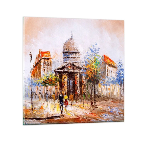 Obraz na skle - Pařížská procházka - 30x30 cm
