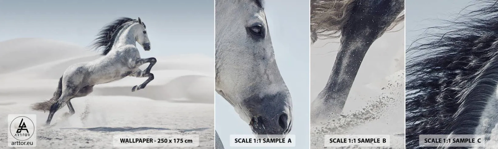 Vzor Fototapety Samolepicí Deluxe Sticker - Arabský kníže - Zvířata, Kůň, Kůň cválající - 100x30 cm