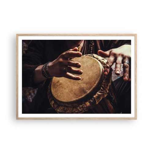 Plakát v rámu světlý dub - V rytmu srdce - 100x70 cm