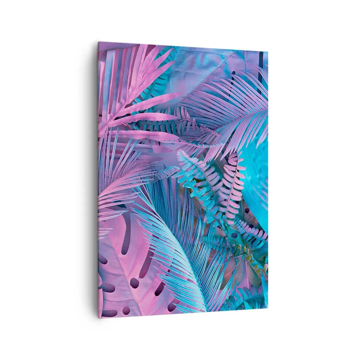 Obraz na plátně - Tropy v růžové a modré - 70x100 cm