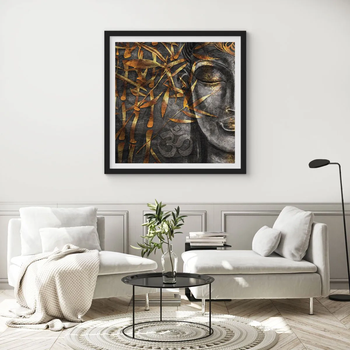 Plakát v černém rámu - Pociťte klid - 40x40 cm