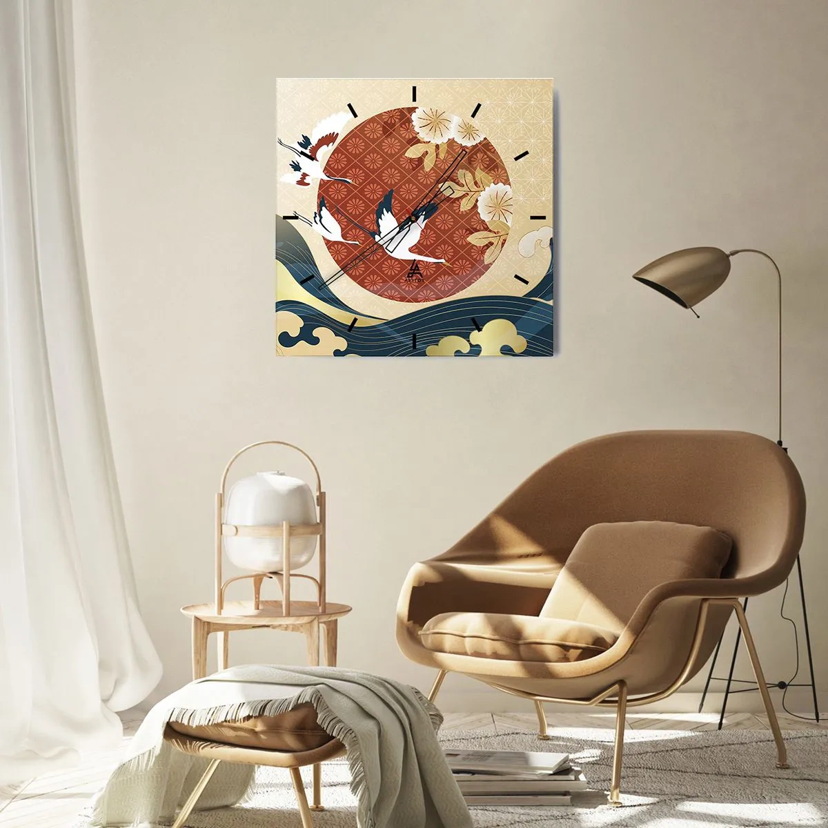 Nástěnné hodiny - Japonská pohádka - 40x40 cm