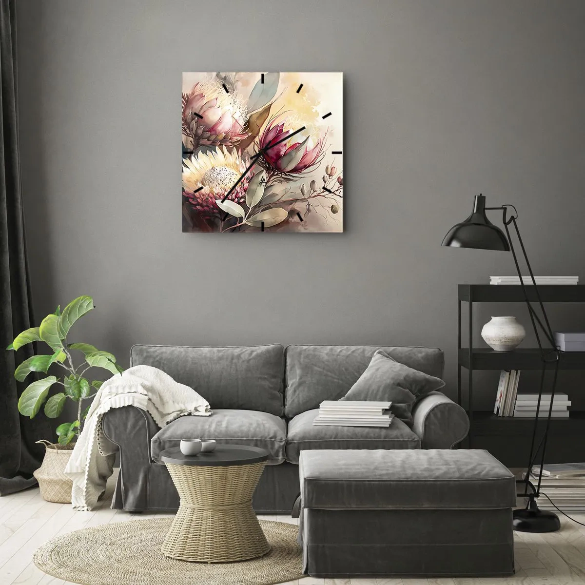 Nástěnné hodiny - Z profilu a en face - 40x40 cm