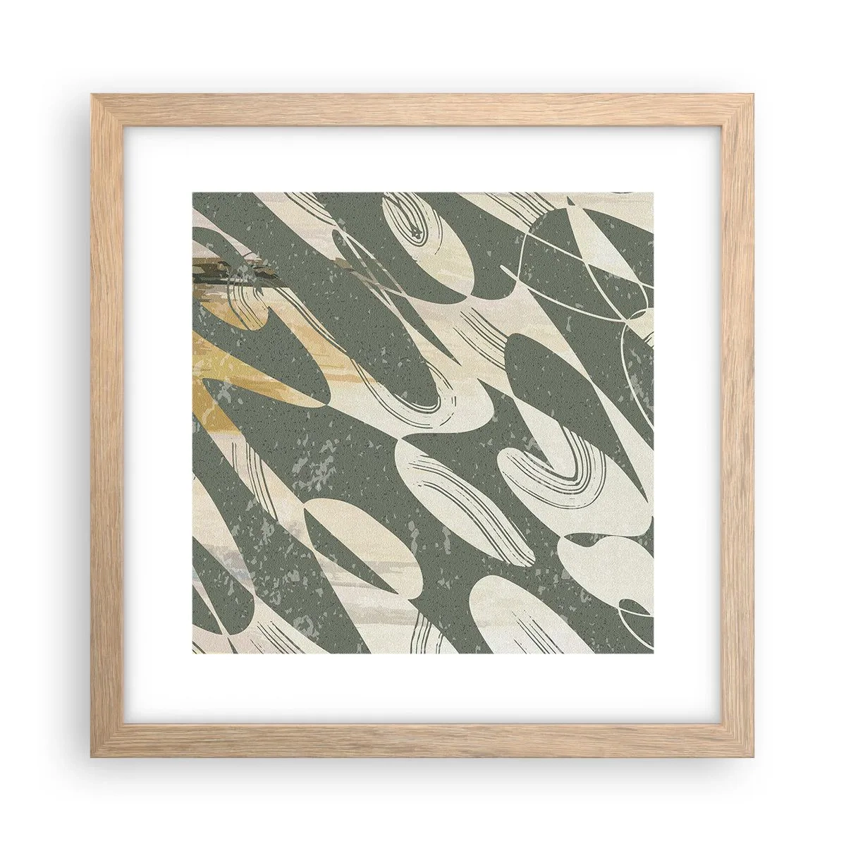 Plakát v rámu světlý dub - Rytmizovaná abstrakce - 30x30 cm