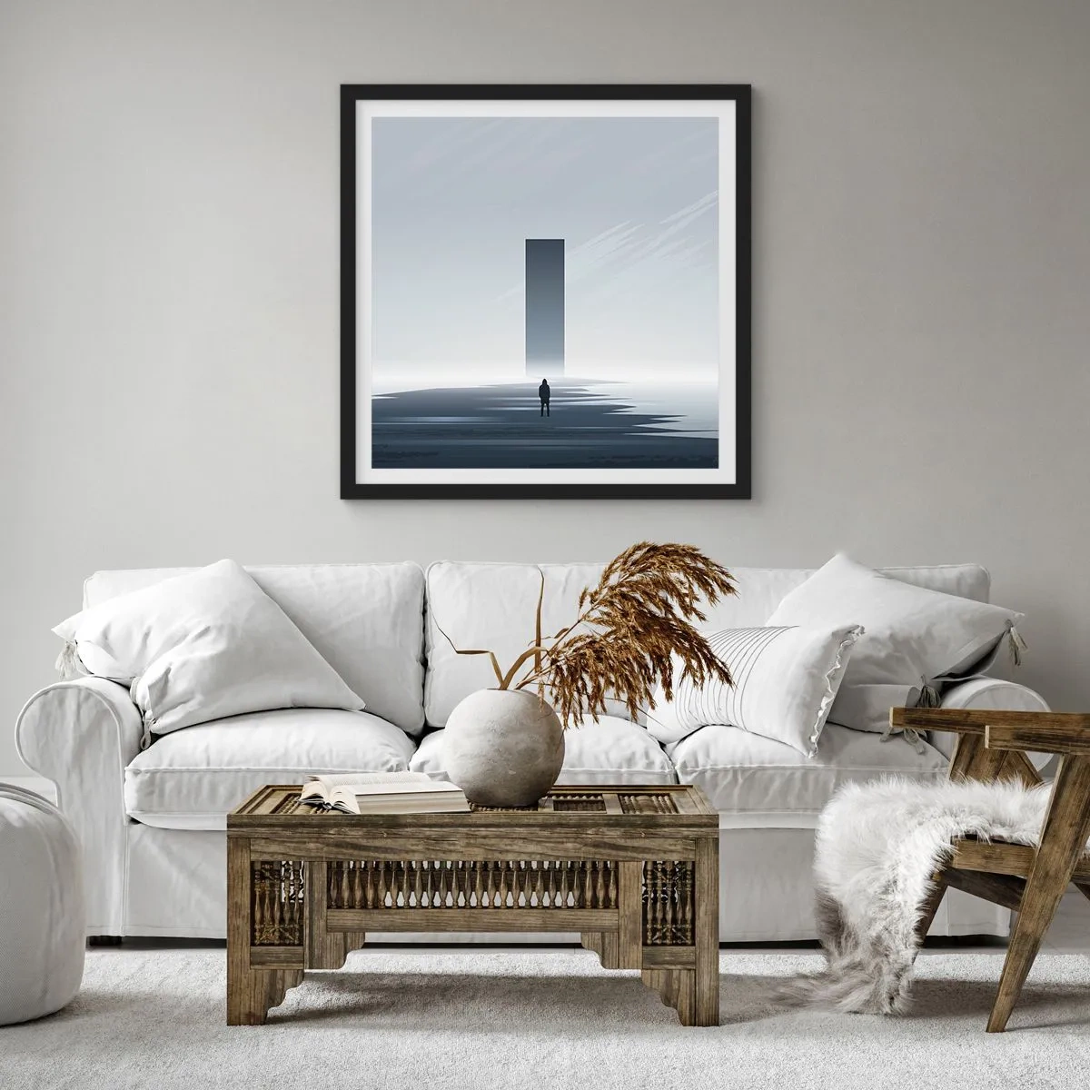 Plakát v černém rámu - Příležitost nebo hrozba? - 50x50 cm