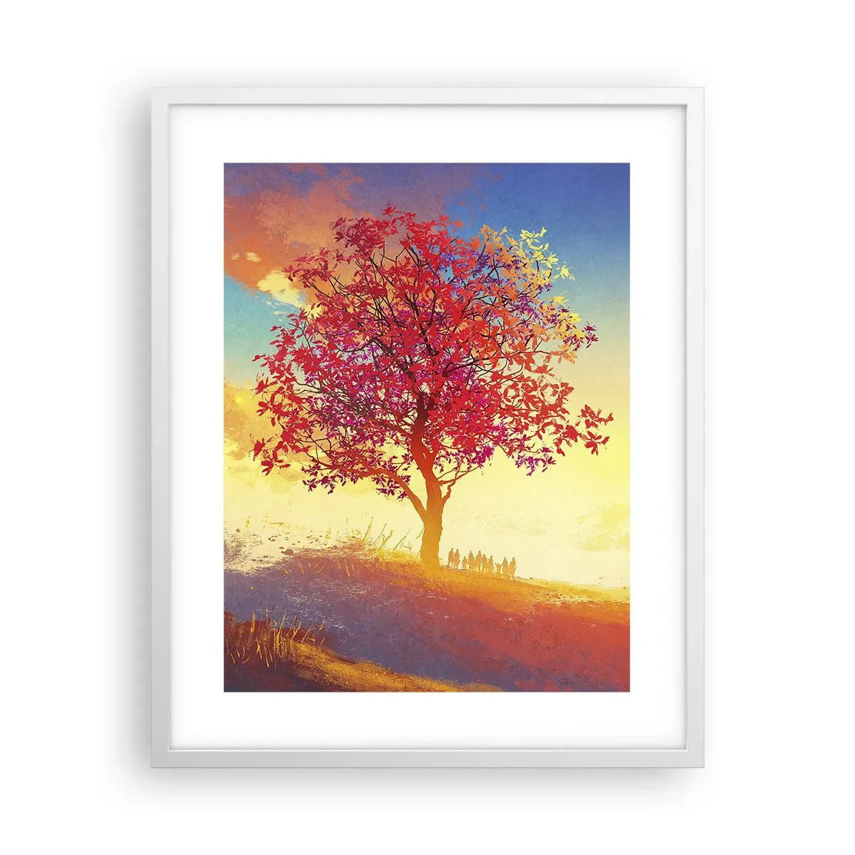 Plakát v bílém rámu - Poutník u cíle - 40x50 cm