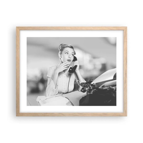 Plakát v rámu světlý dub - Halo, tady jsou 50. léta. - 50x40 cm