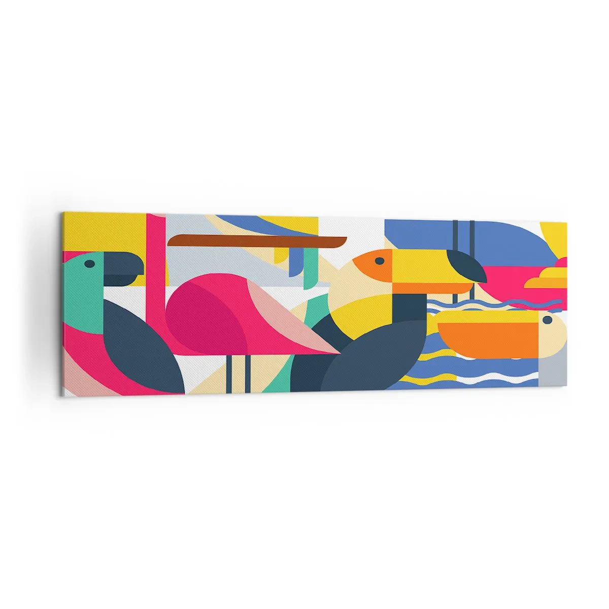 Obraz na plátně - Ptačí párty - 160x50 cm