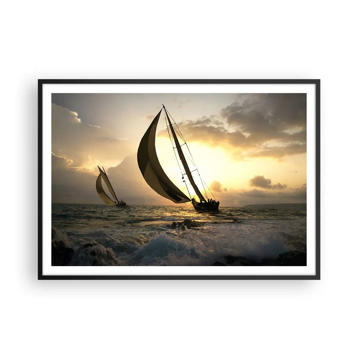 Plakát v černém rámu - S větrem a proti větru - 100x70 cm
