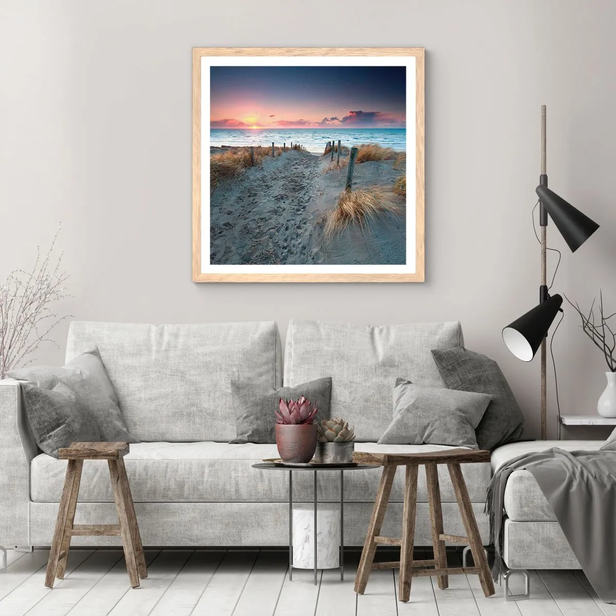 Plakát v rámu světlý dub - Za trochu lásky šel bych světa kraj… - 60x60 cm
