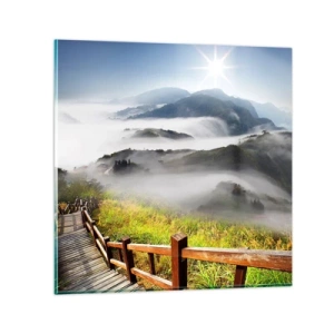 Obraz na skle - Utkané ze záře a mlhy - 60x60 cm