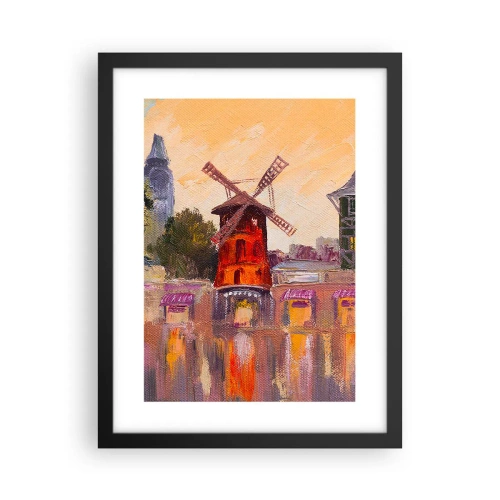 Plakát v černém rámu - Pařížské ikony – Moulin Rouge - 30x40 cm