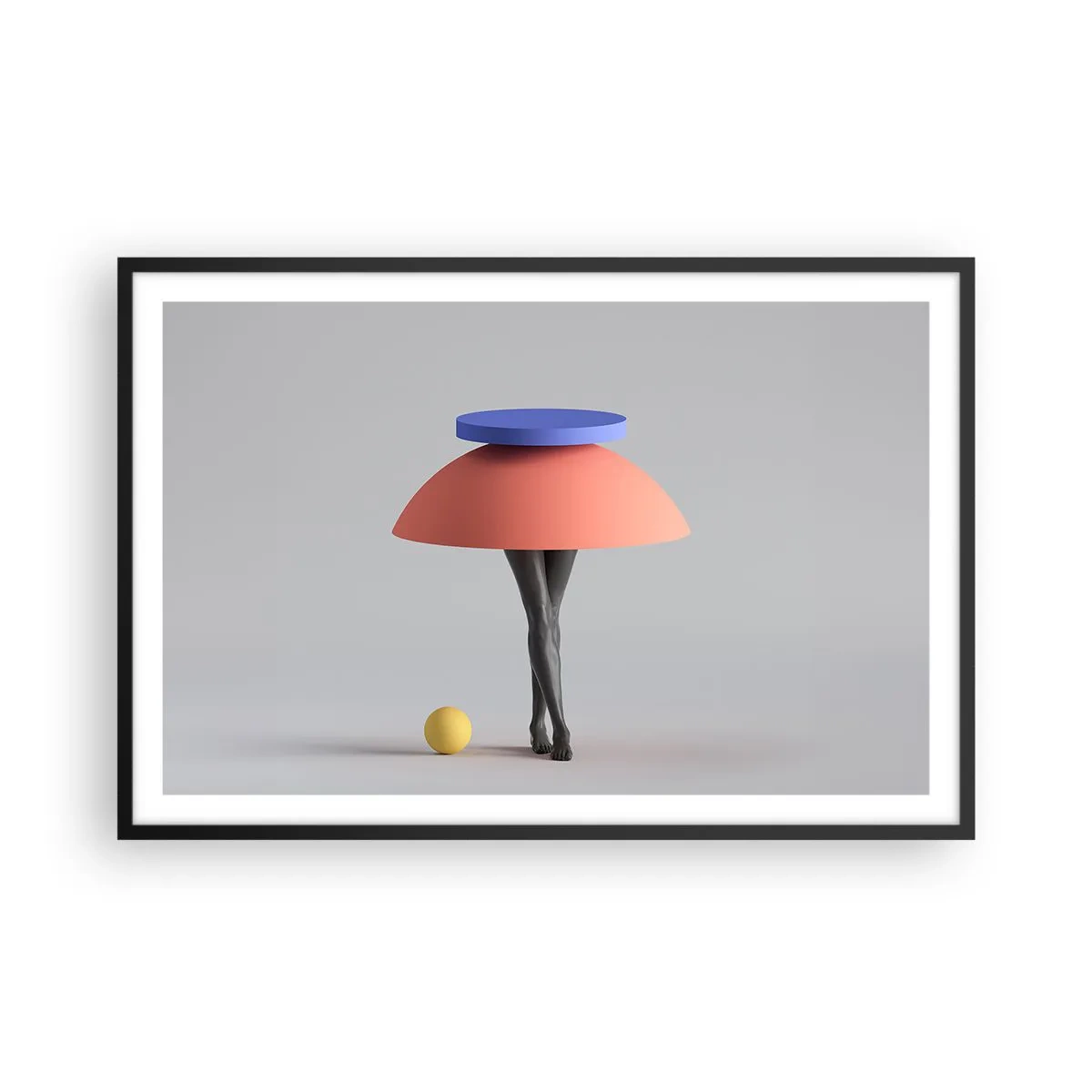 Plakát v černém rámu - Surrealistická kompozice - 91x61 cm